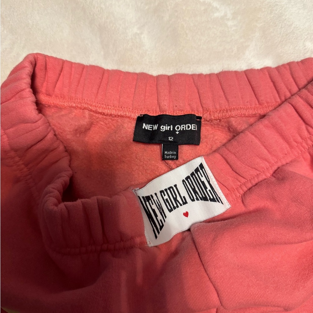 Kids Coral Sweatpants with Flame Design - Picture 3 of 4